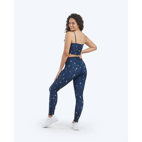 Summersalt Do It All High Rise 7/8 Leggings Deep Sea Blue Scatter Star Print 10 - Picture 4 of 11